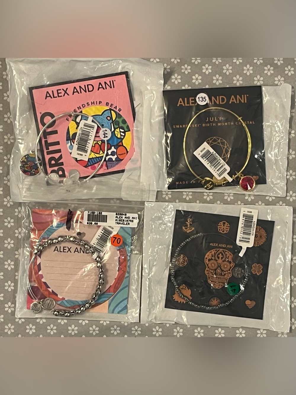 Alex and Ani Bracelets Set - Gold, Silver,Red, July,Charms NWT